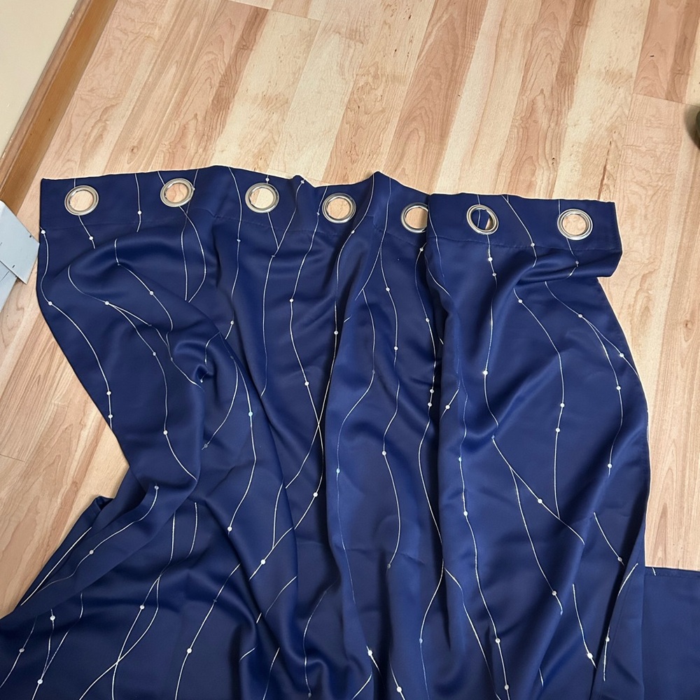 Navy Blue Grommet Curtains